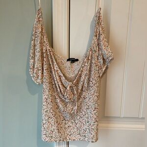 Floral Short Sleeve Crop Top